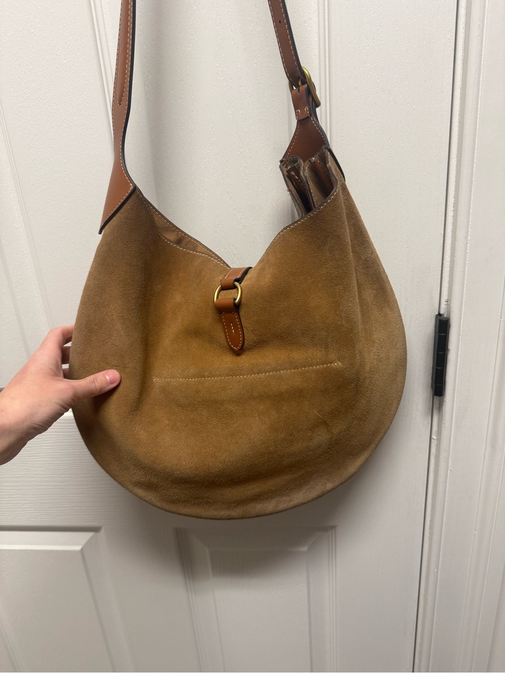 Polo ID Medium Suede shoulder Bag - Picture 7 of 10